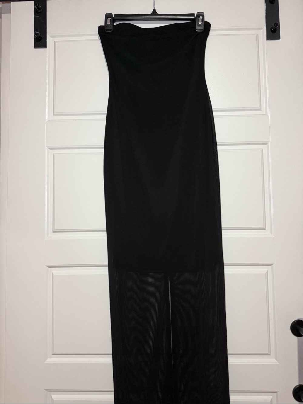 Black strapless dress